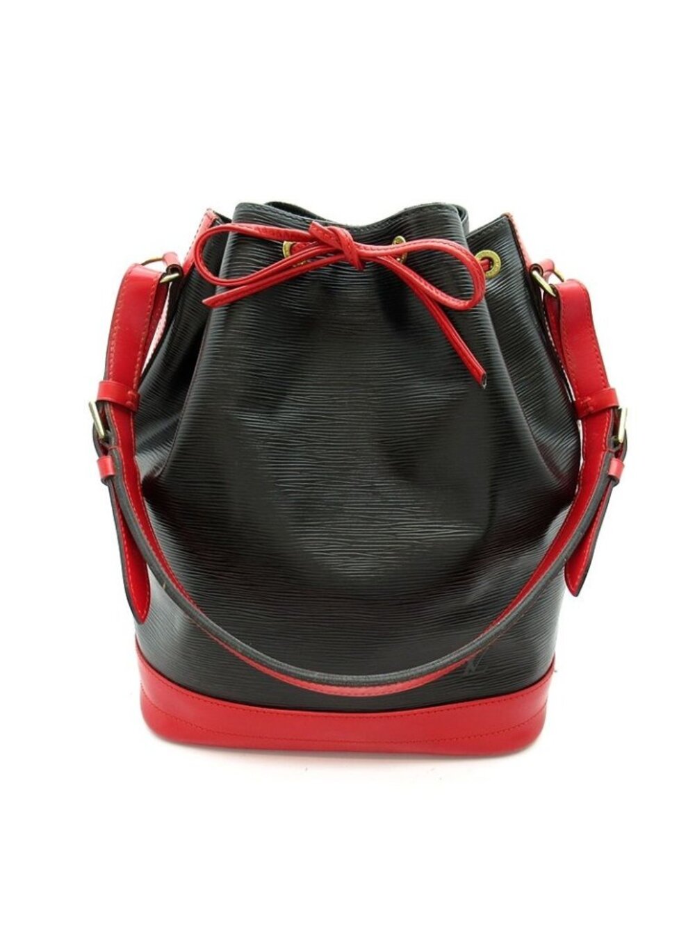 Louis Vuitton Noe Bicolor Epi Shoulder Bag Noir Castilian Red Medium